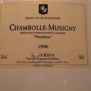 Régis Roux Chambolle Musigny Fremières