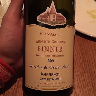 Binner Gewürztraminer Kaefferkopf Vendanges Tardives