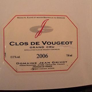 Dom. Jean Grivot Clos de Vougeot Grand Cru(ドメーヌ・ジャン・グリヴォ クロ・ド・ヴージョ グラン・クリュ)