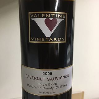 Valentine Vineyards Tory's Block Cabernet Sauvignon(ヴァレンタイン・ヴィンヤーズ トリーズ・ブロック カベルネ・ソーヴィニヨン)