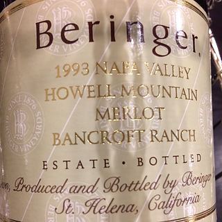 Beringer Bancrof Ranch Vineyard Howell Mountain Merlot