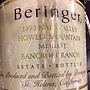 Beringer Bancrof Ranch Vineyard Howell Mountain Merlot(1993)
