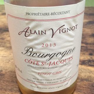 Alain & Julien Vignot Bourgogne Côtes St Jacques Pinot Gris(アラン・エ・ジュリアン・ヴィニョ ブルゴーニュ コート・サン・ジャック ピノ・グリ)