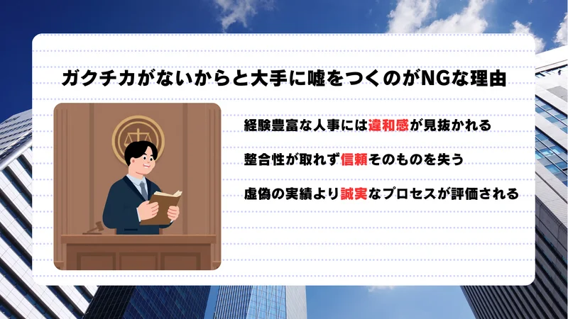 ガクチカがないからと大手に嘘をつくのがNGな理由