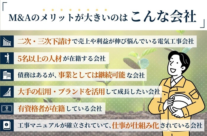 M&Aによるメリットが大きい会社