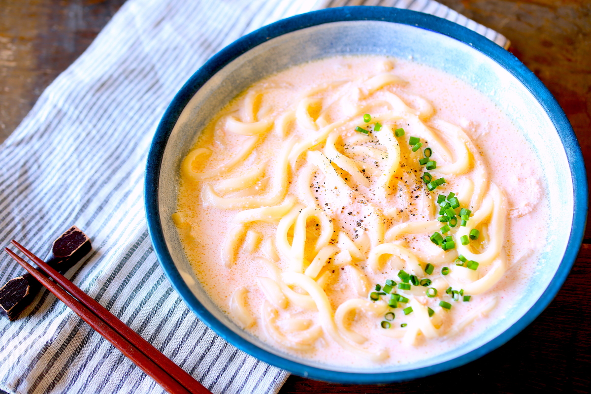 レンジで10分! 超簡単な明太クリームうどんは寒い冬にぴったり
