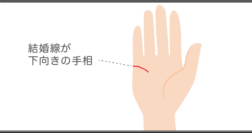 「手相占い」結婚線の見方 下向きの人の手相