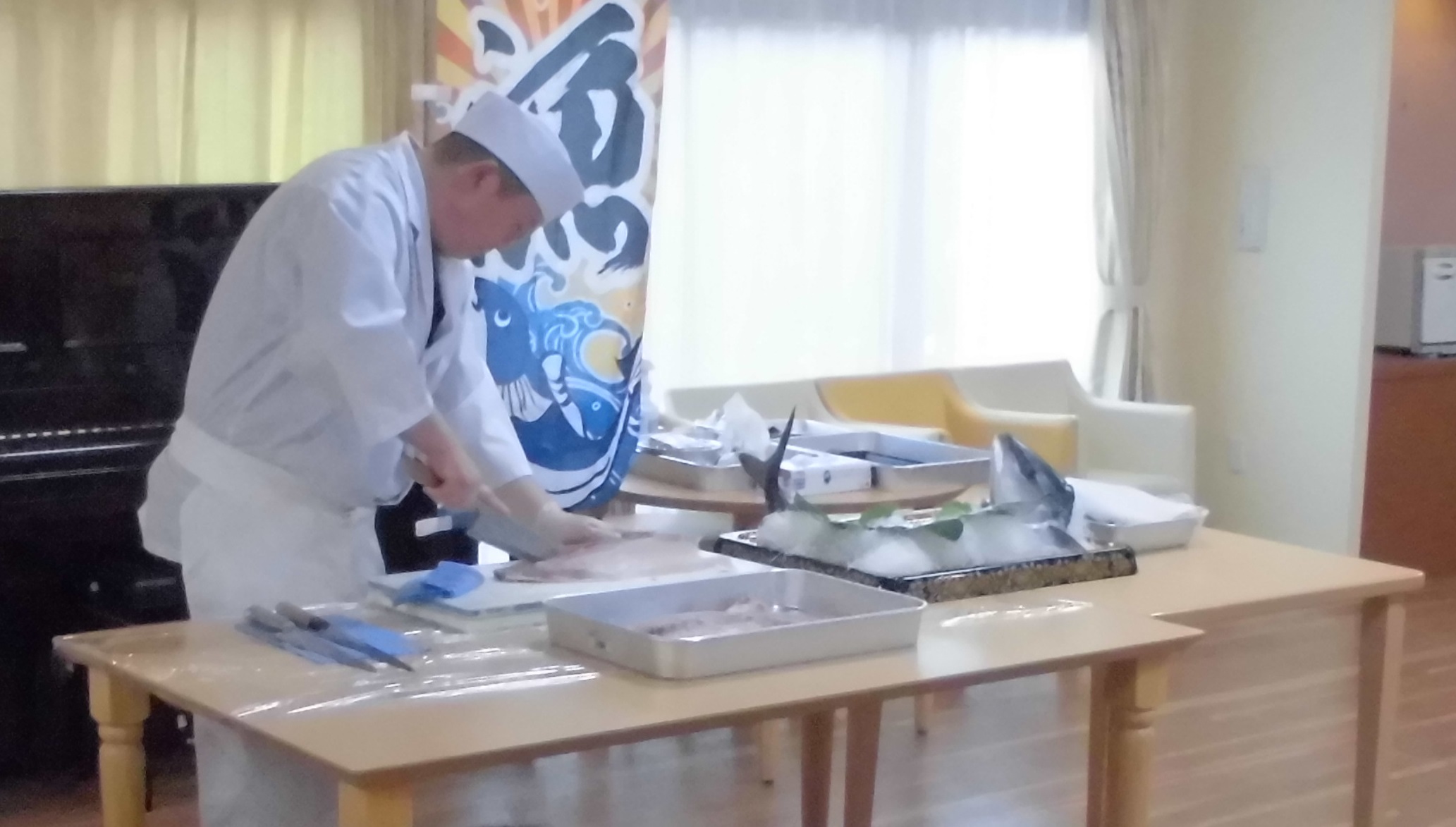 マグロの刺身盛り付けと飾りINイリーゼ浦和大門
