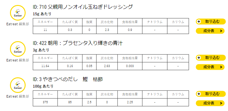 徹底解説 Eatreatの栄養価計算機 マイ食品機能の使い方について コラム Eatreat