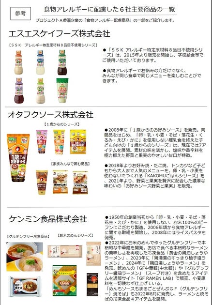 食物アレルギー協同取り組み「プロジェクトA」 に新メンバー エスエスケイフーズ株式会社が参画 | 株式会社永谷園ホールディングスのプレスリリース