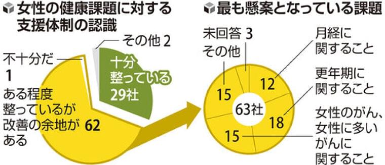 働く女性の健康支援は「改善の余地あり」「不十分」、主要企業の７割が遅れを認識…読売調査 | ヨミドクター(読売新聞)