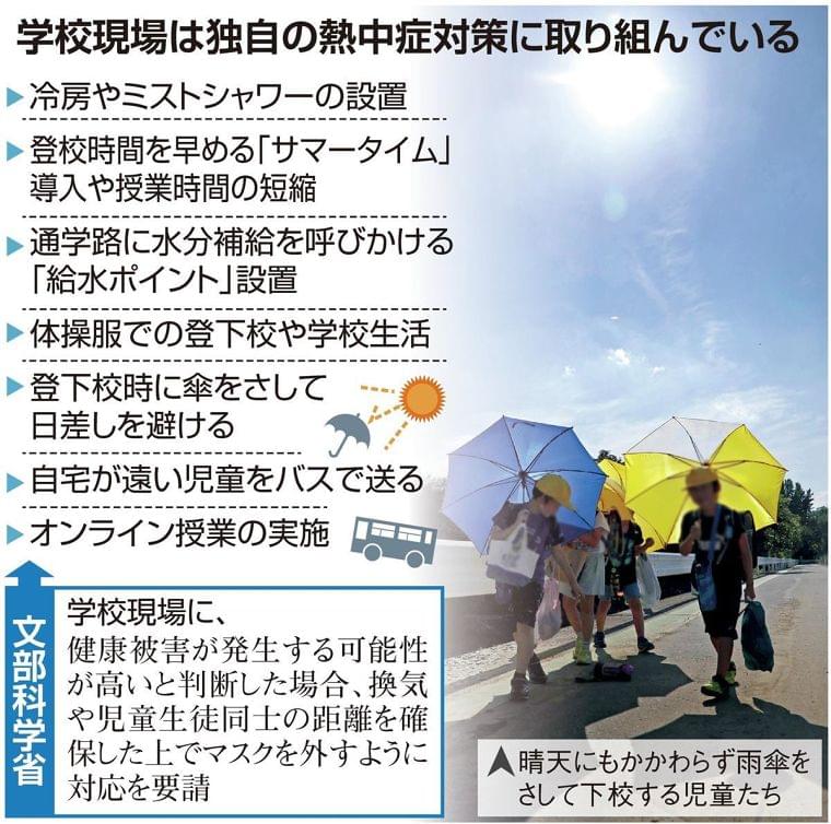 冷房なし、食中毒警戒…真夏の登校でコロナ対策模索:イザ!