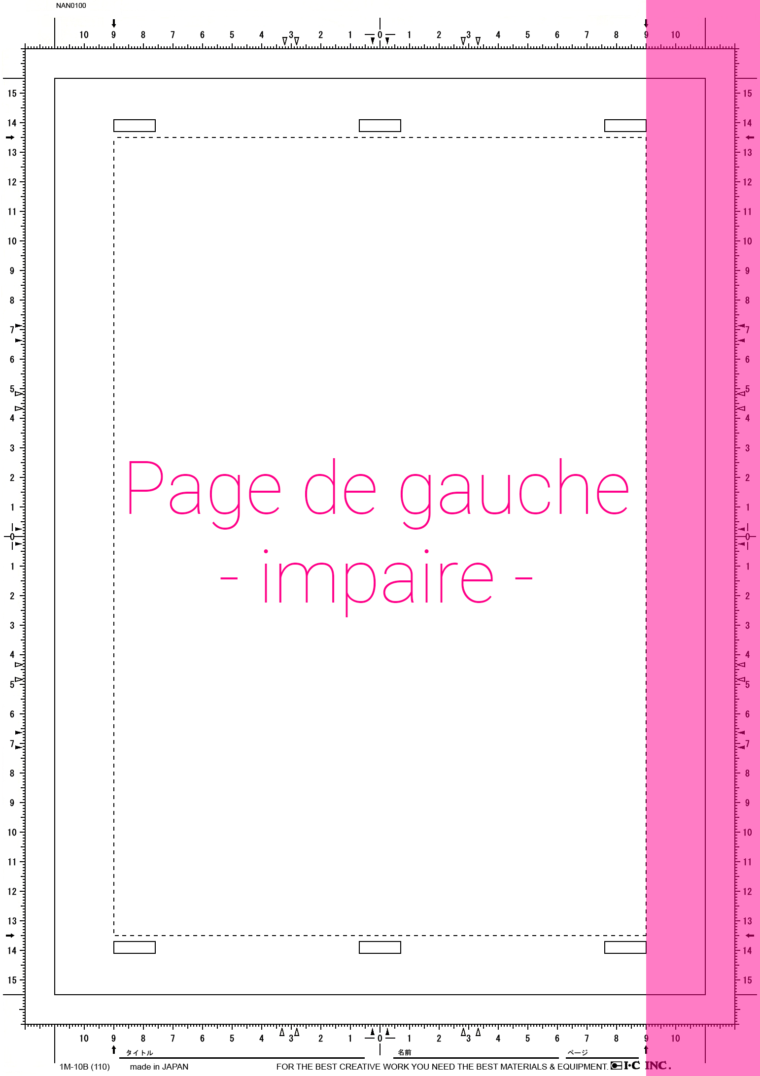 Utilisation du manga genkou youshi en mihiraki. Page de gauche. Impaire