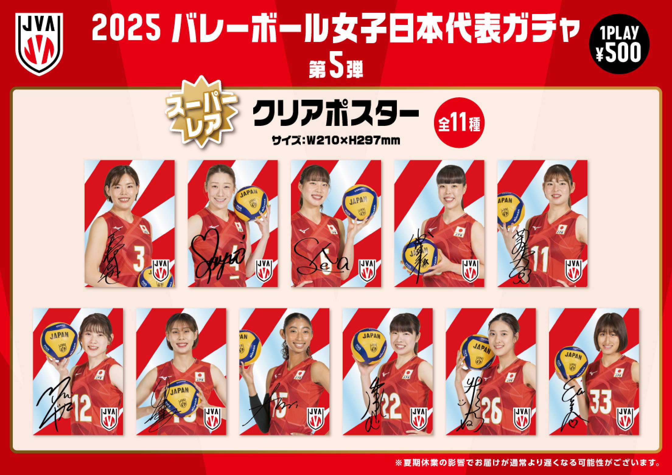 バレーボール女子日本代表ガチャ 第4弾・第5弾 関菜々巳 関菜々巳 モバガチャ バレーボール女子日本代表 ステッカー2枚