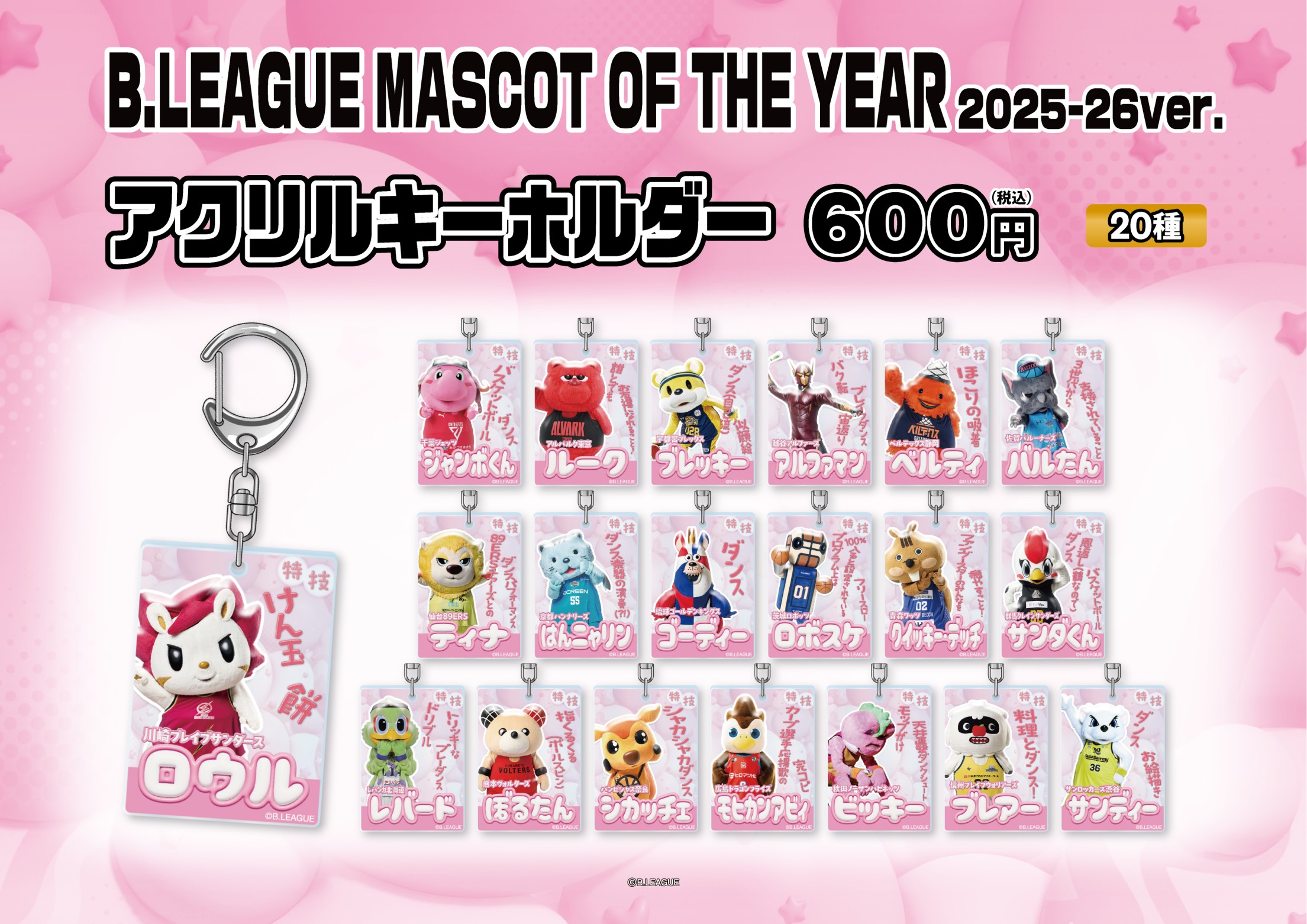 P-LEAGUE HAPPYマスコット 4個セット 2箱セット B.LEAGUE MASCOT OF THE YEAR 2025-26ver. | モバガチャ