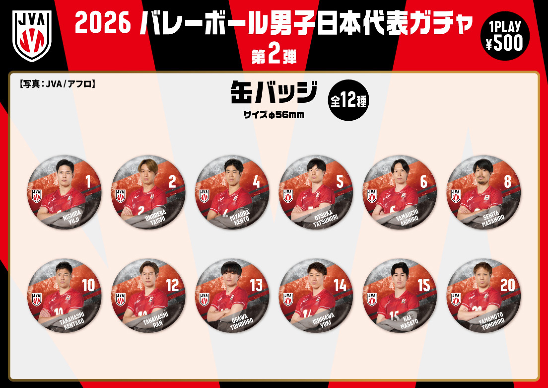 バレーボール男子日本代表】2026 バレーボール男子日本代表ガチャ 第2