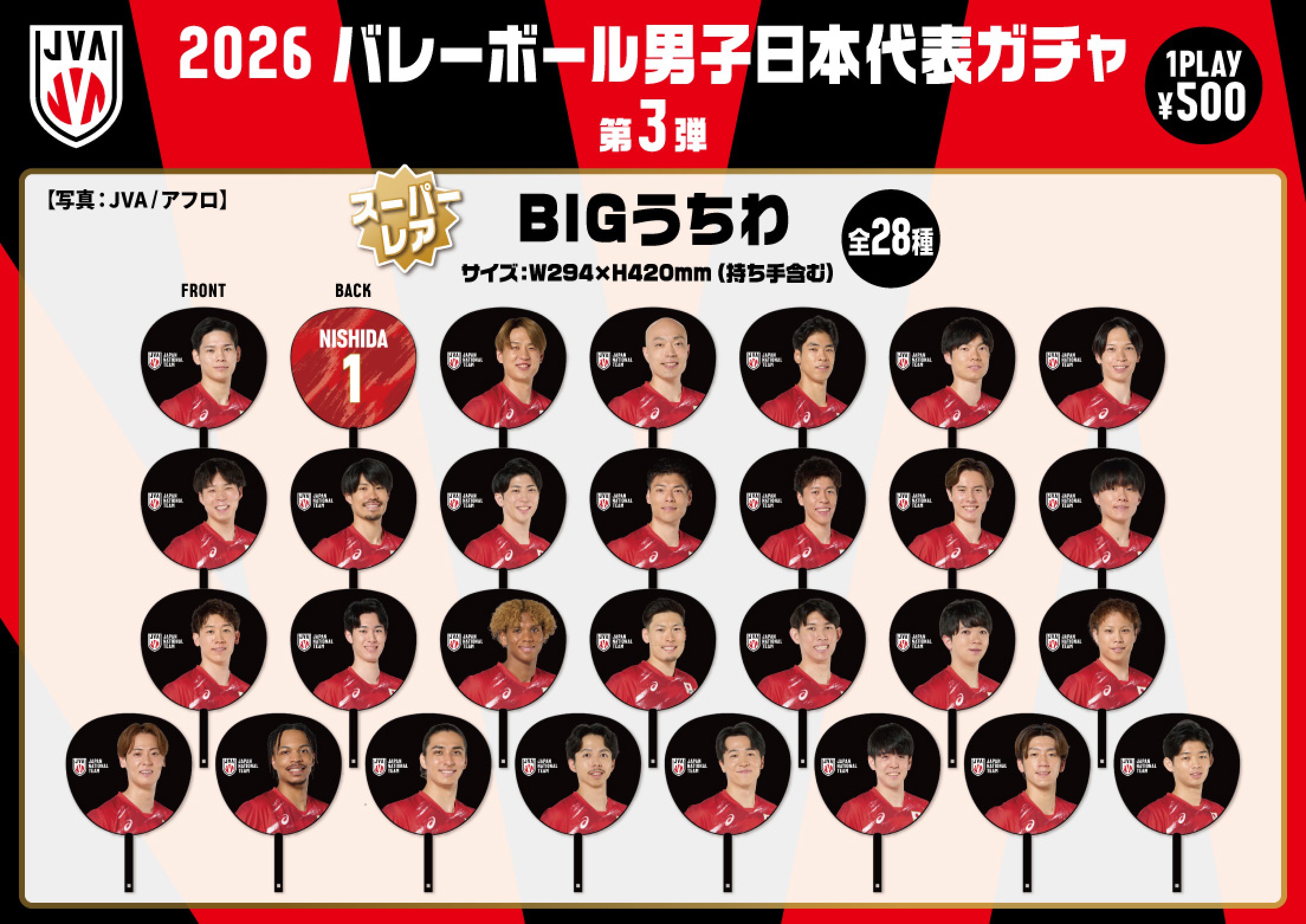 バレーボール男子日本代表】2026 バレーボール男子日本代表ガチャ 第3