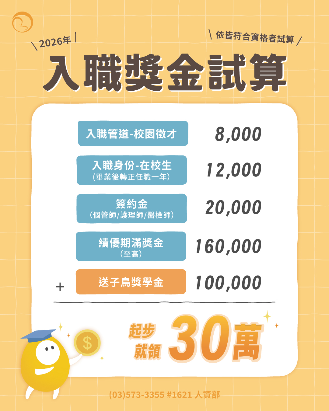 入職送子鳥獎學金