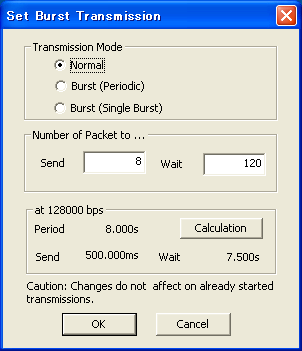 Burst Transmission Dialog