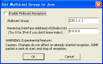 Join Multicast Group Dialog