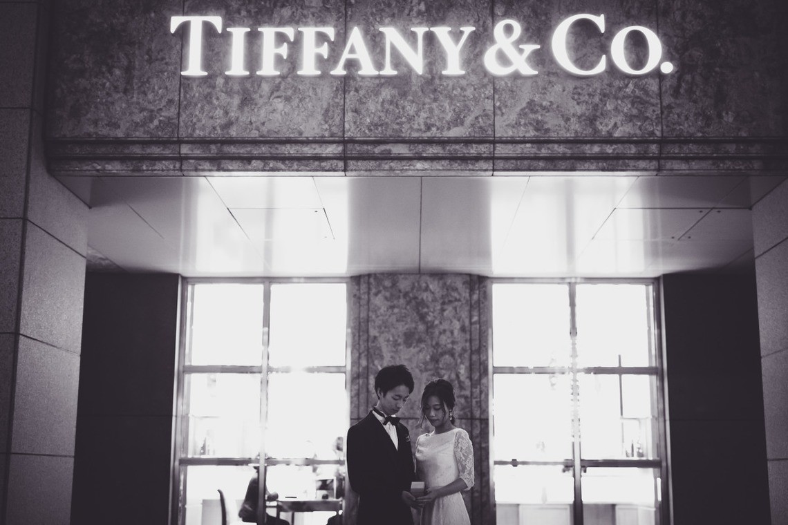 In front of Tiffany & Co. Photo by Ayako Photography