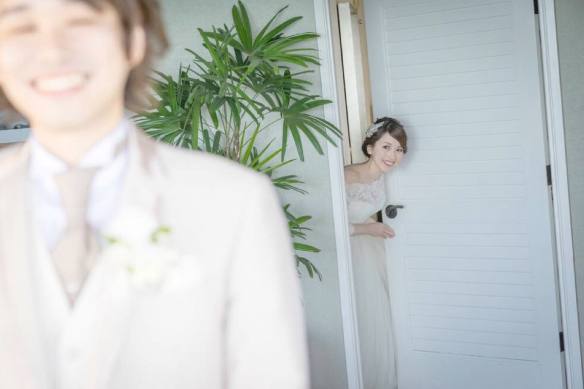 couple first look photo — Photo by Lester Miyashiro 