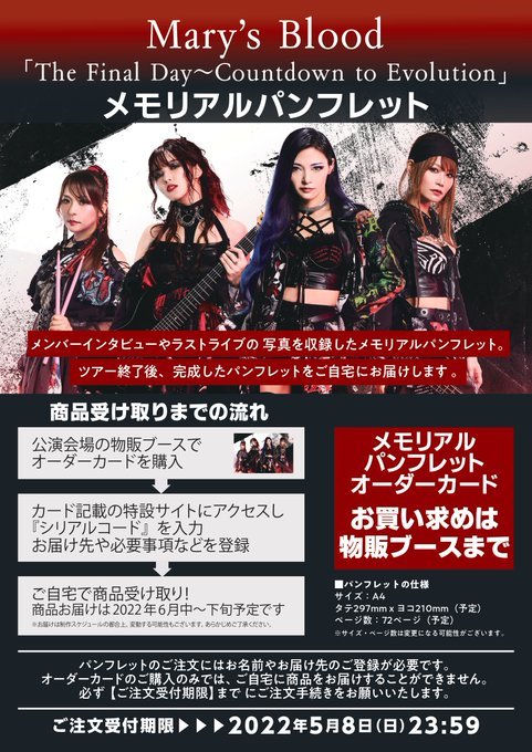 Mary S Blood Official Site Mary S Bloodメモリアルパンフレット発売決定
