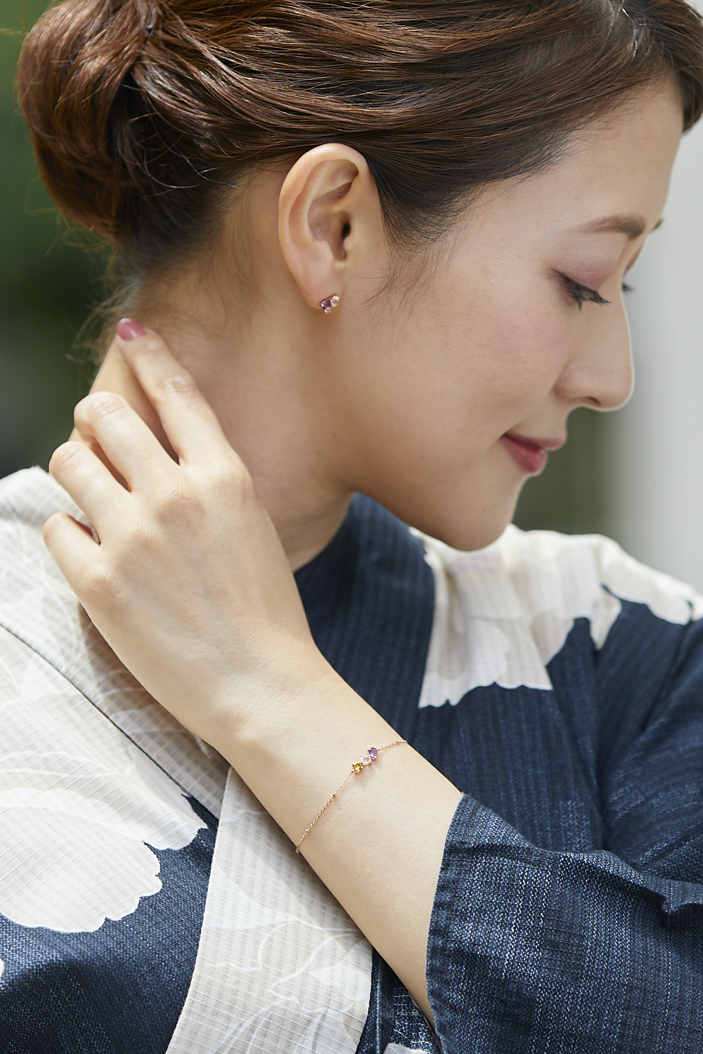 浴衣 コーデ ピアス ブレスレット 4℃