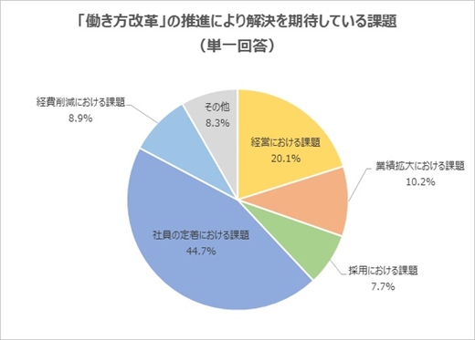 解決を期待するのは「社員の定着における課題」が最多