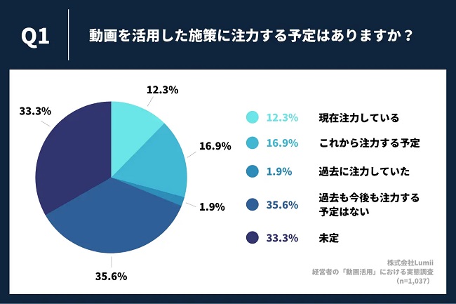 動画施策を「実施/実施予定」とする経営者は約3割にとどまる