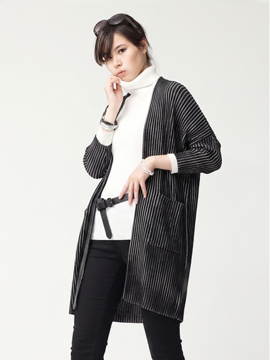OUTLET】シャトルプリーツ スリーブロングジャケット(ポケット付き)【3