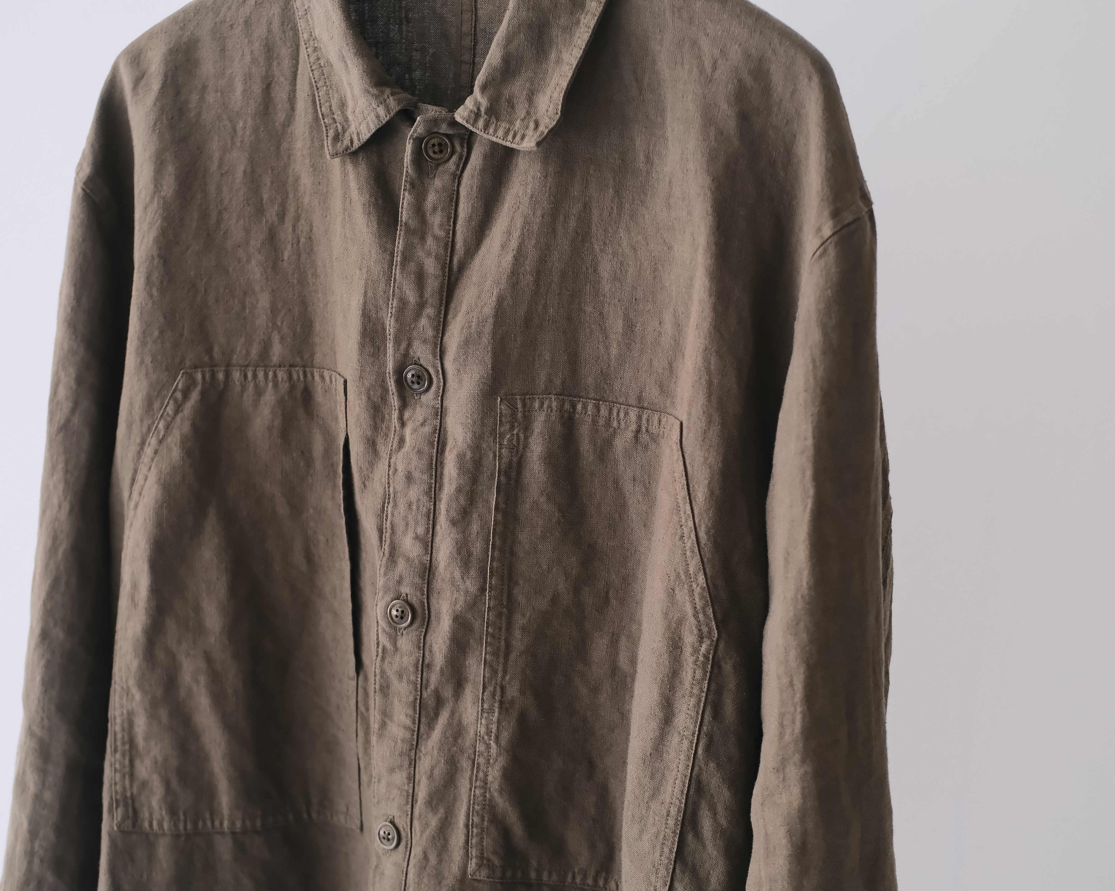 Linen Canvas Army Shirt