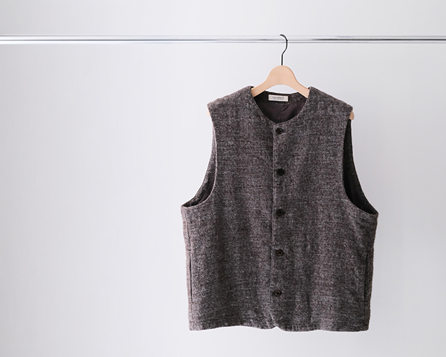 Linen Wool Crew Neck Waistcoat