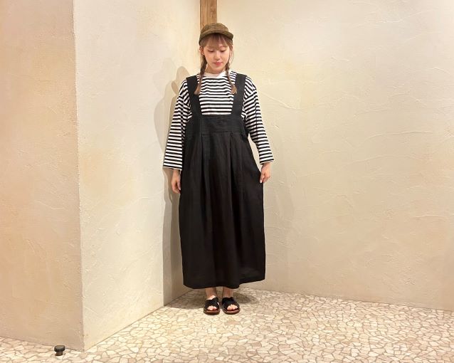 nest Robe ネストローブ リネンキャミソールワンピース ブラック 夏の  