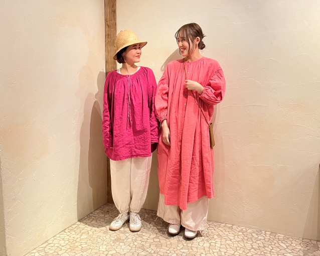 nest Robe - ネストローブ 近江晒しメニーギャザースモックの