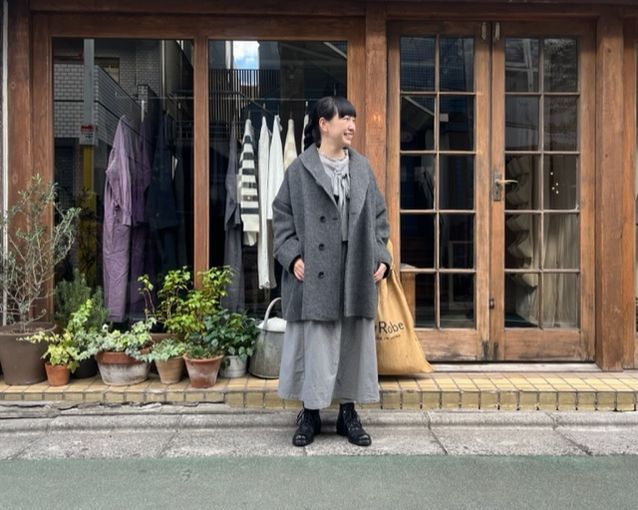ネストローブ】リネン＆コットン ワンピース フレンチスリーブ