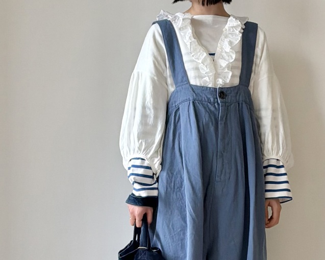 nest Robeダークブルー サロペット フリーサイズ nest Robe 
