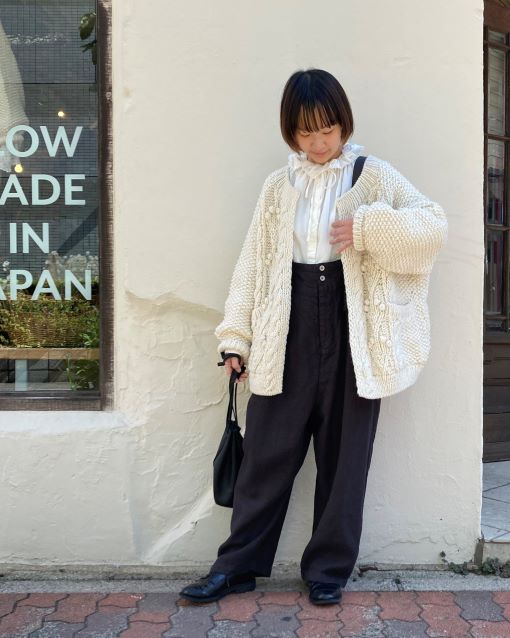 手編み模様が美しいペールボッブルニット | 神戸店 | nest Robe Shop  