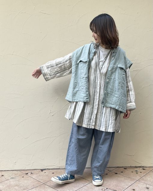 フレンチリネンの先染めストライプ＊* | 神戸店 | nest Robe Shop Blog 