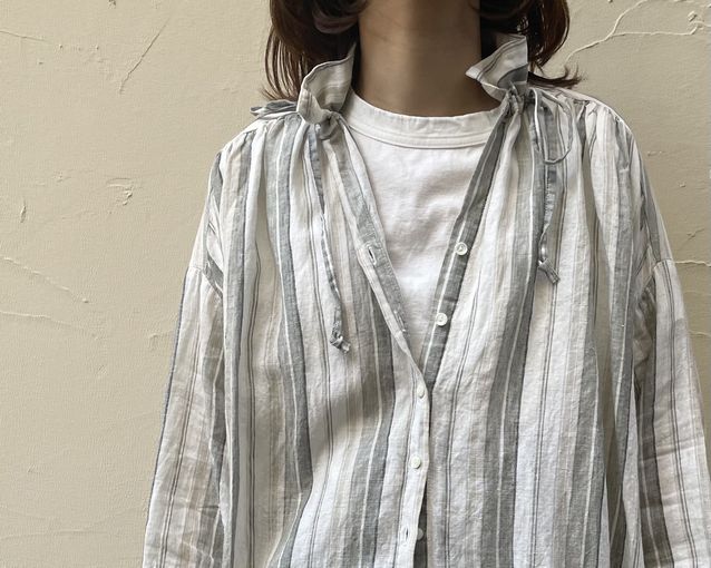 フレンチリネンの先染めストライプ＊* | 神戸店 | nest Robe Shop Blog 