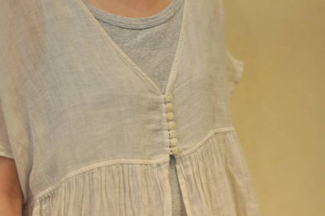 nest robe リネンガーゼVネックブラウス ミント