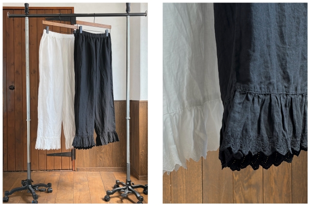 新品　ネストローブリネンスカラップレースワンピース スカラップレース＆ブロックチェック＊ | 表参道店 | nest Robe Shop