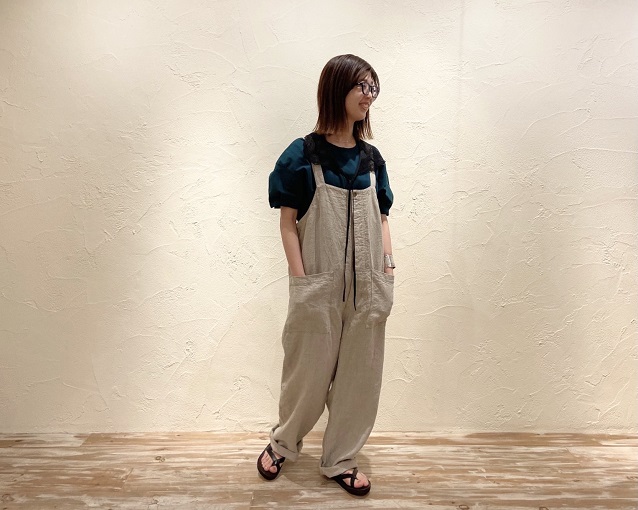 ネストローブ ブラックリネンドロストサロペット PICK UP】ブラック 