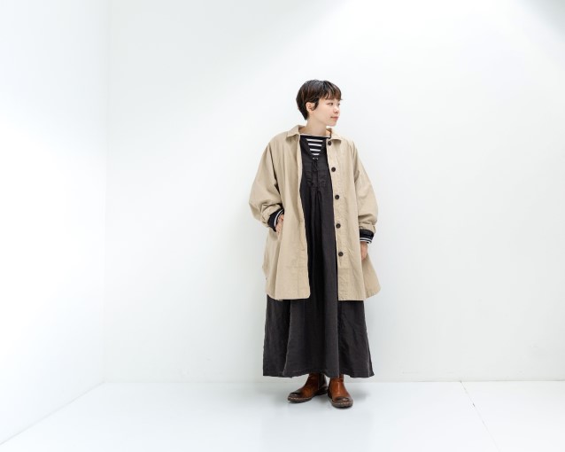 レディース ネストローブ リネン100%フード付きジャケット