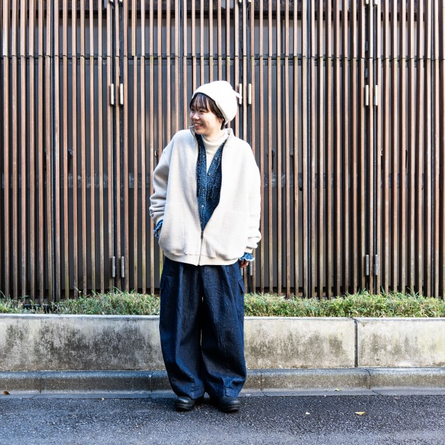 ネストローブ コットンデニムハイライズパンツ ネストローブ コットン  