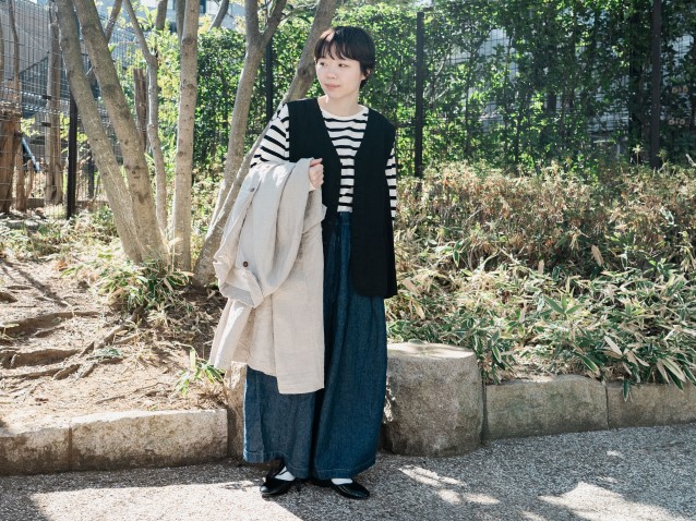 ネストローブリネンデニム☆インディゴ 春の訪れを感じるリネンデニム  