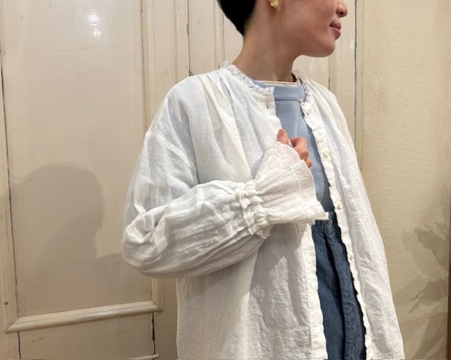nest Robe リネン段染め 2枚カフスシャツ　(LIGHT BLUE) ONLINE SHOP限定カラー>>リネンボイルロングシャツ 