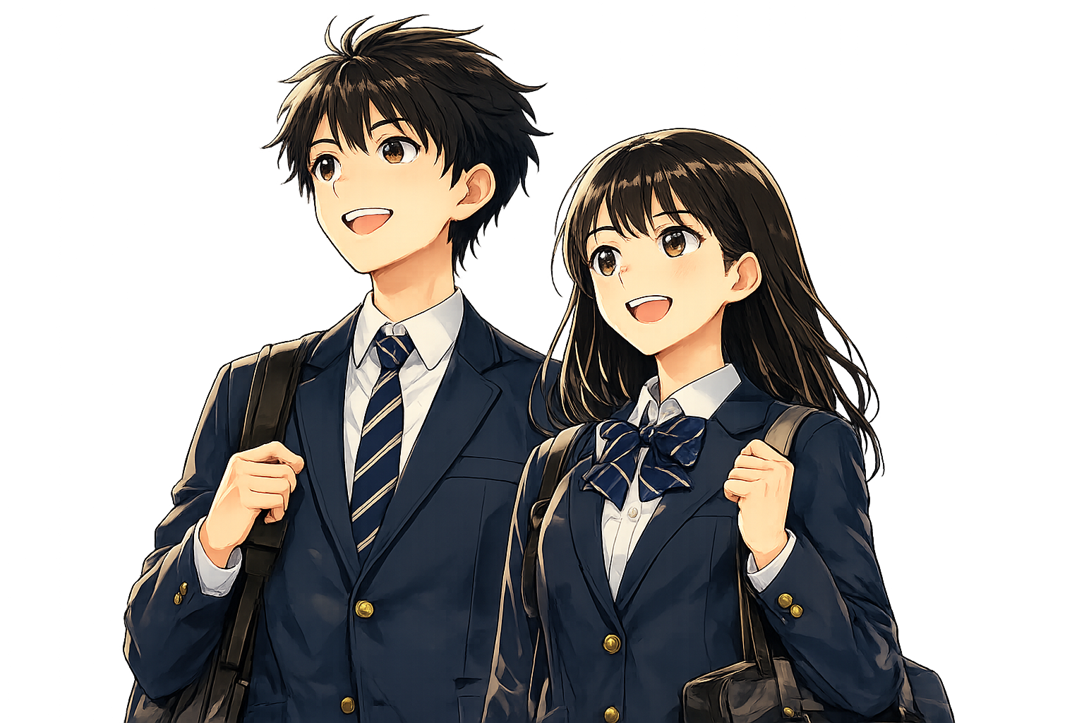 高校生男女のイラスト