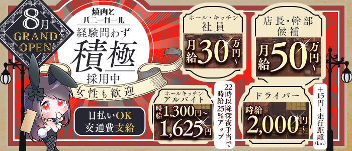 焼肉とバニーガール西武新宿駅前店年代別バナー