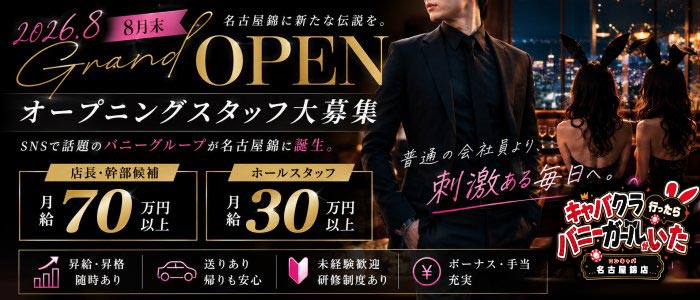 キャバクラ行ったらバニーガールがいた。名古屋錦店年代別バナー